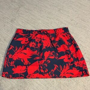 Floral Red and Black Women's Skort with Pockets